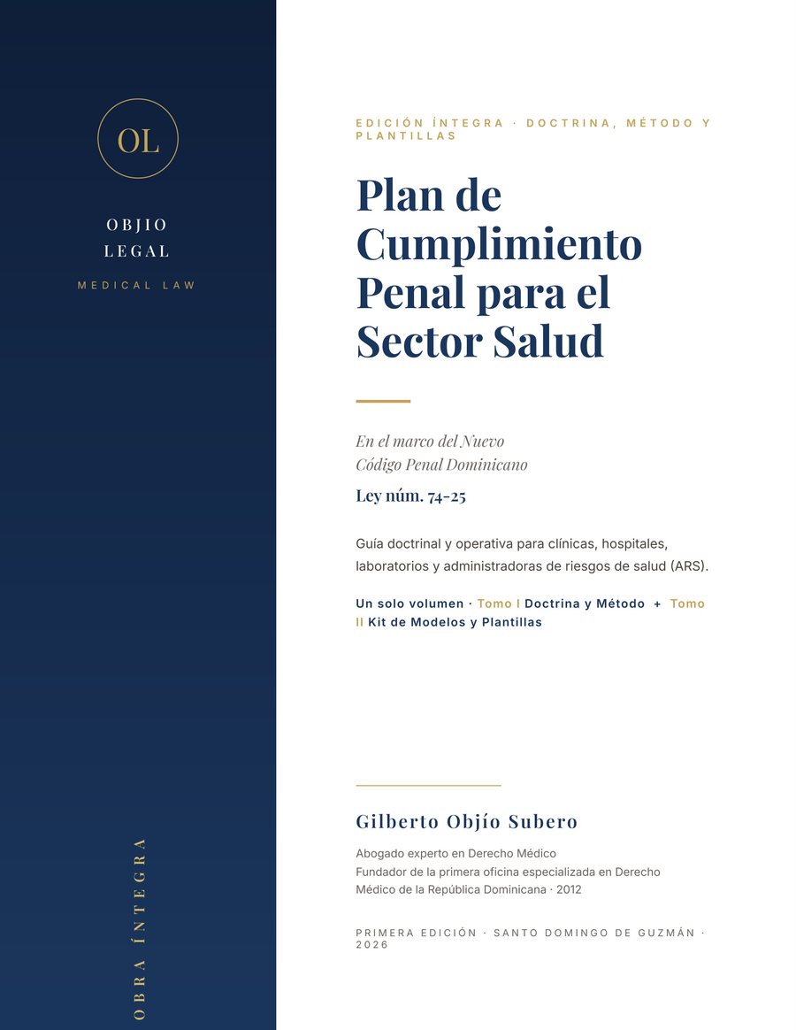 Portada del libro Plan de Cumplimiento Penal para el Sector Salud, de Gilberto Objío Subero
